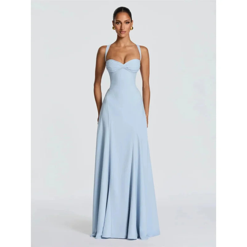 Off-Shoulder Spaghetti Strap Maxi Dress