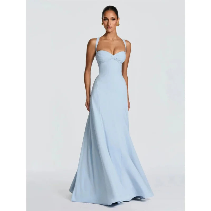 Off-Shoulder Spaghetti Strap Maxi Dress