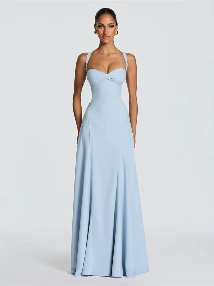 Off-Shoulder Spaghetti Strap Maxi Dress