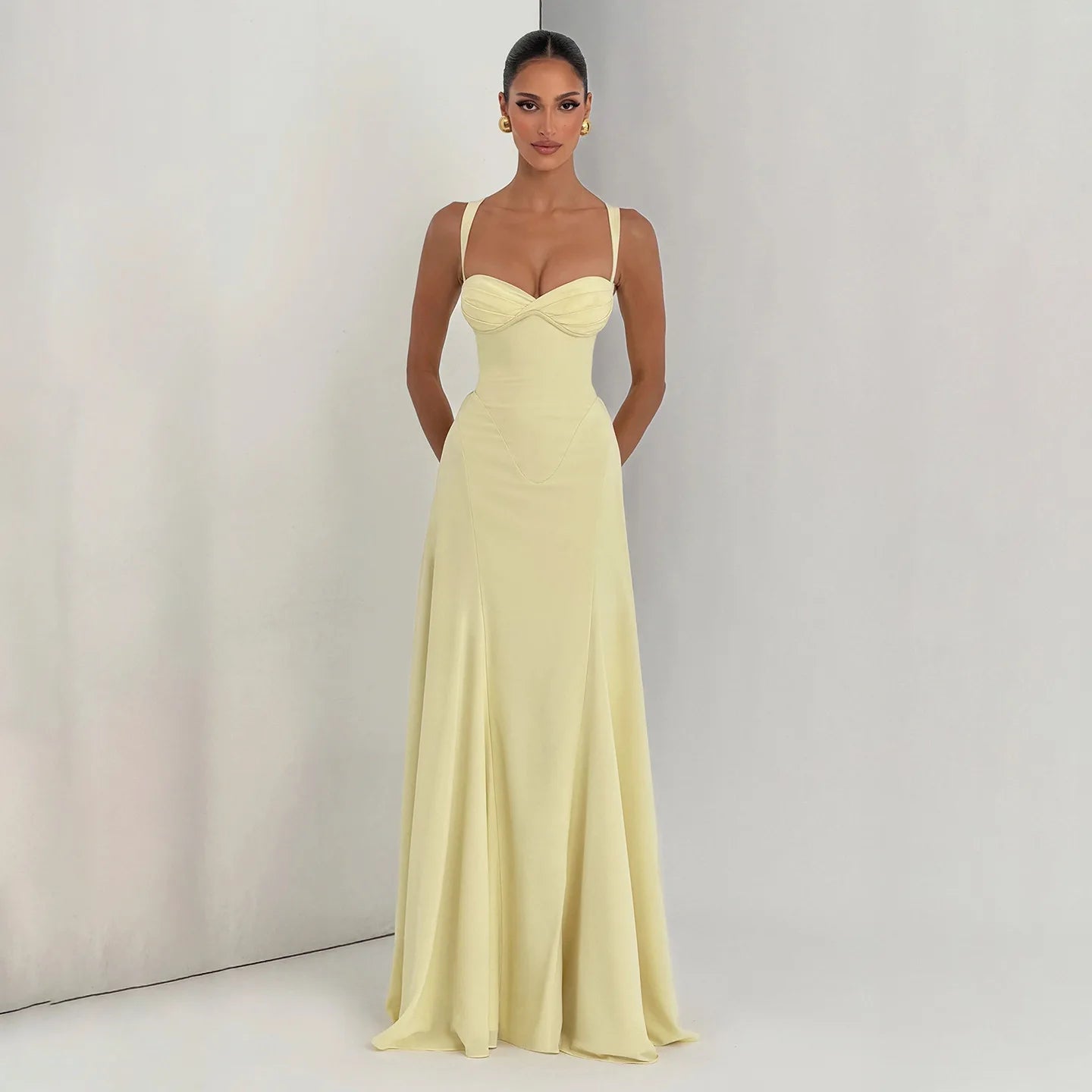 Off-Shoulder Spaghetti Strap Maxi Dress