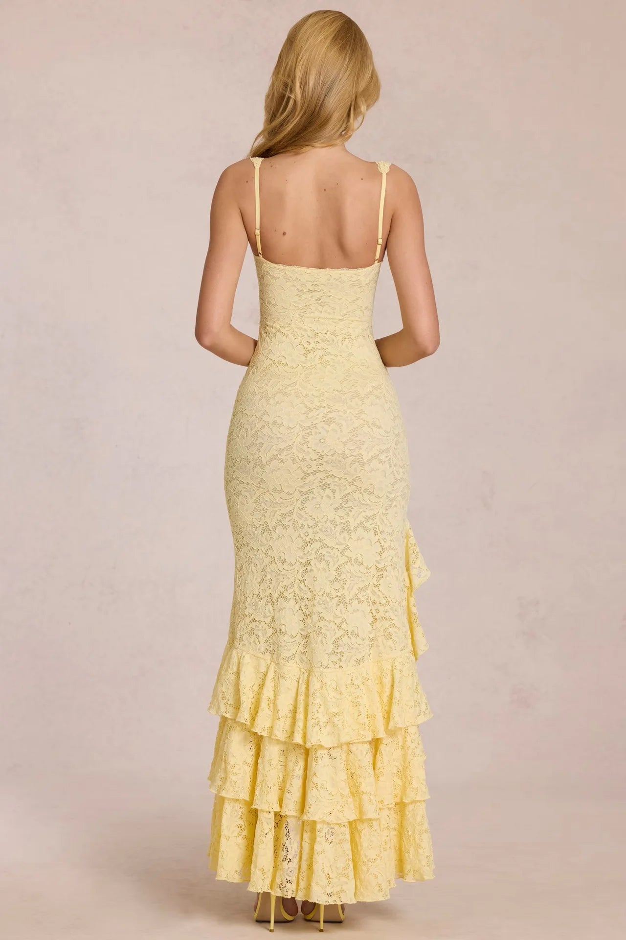 Yellow Lace Dress ﻿