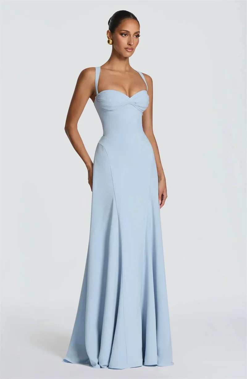 Off-Shoulder Spaghetti Strap Maxi Dress