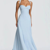 Off-Shoulder Spaghetti Strap Maxi Dress