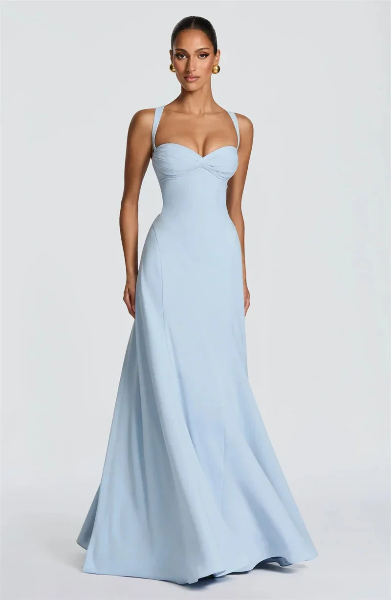 Off-Shoulder Spaghetti Strap Maxi Dress