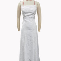 Floral Embroidery Backless Maxi Dress