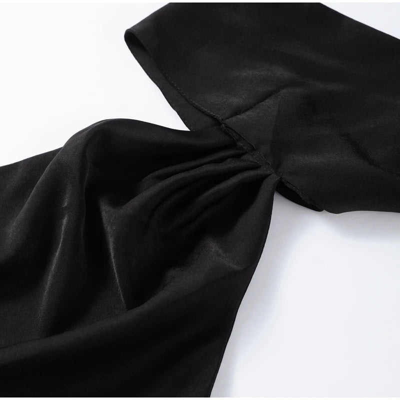 Satin Halter Backless Maxi Dress