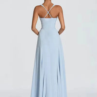 Off-Shoulder Spaghetti Strap Maxi Dress