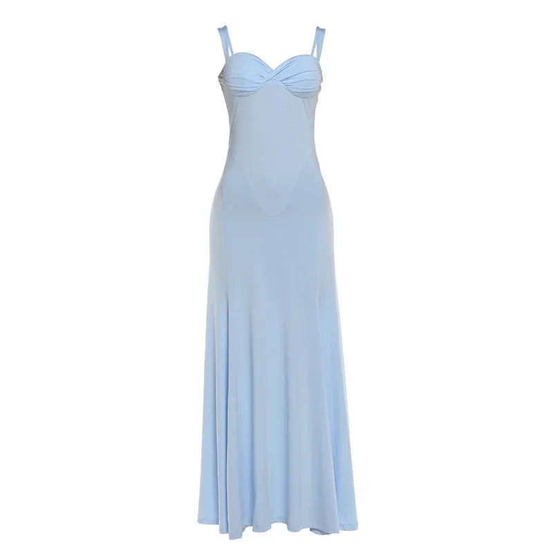 Off-Shoulder Spaghetti Strap Maxi Dress