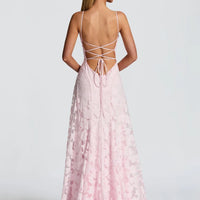 Floral Embroidery Backless Maxi Dress