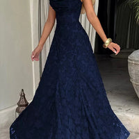 Floral Embroidery Backless Maxi Dress