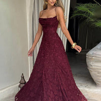 Floral Embroidery Backless Maxi Dress