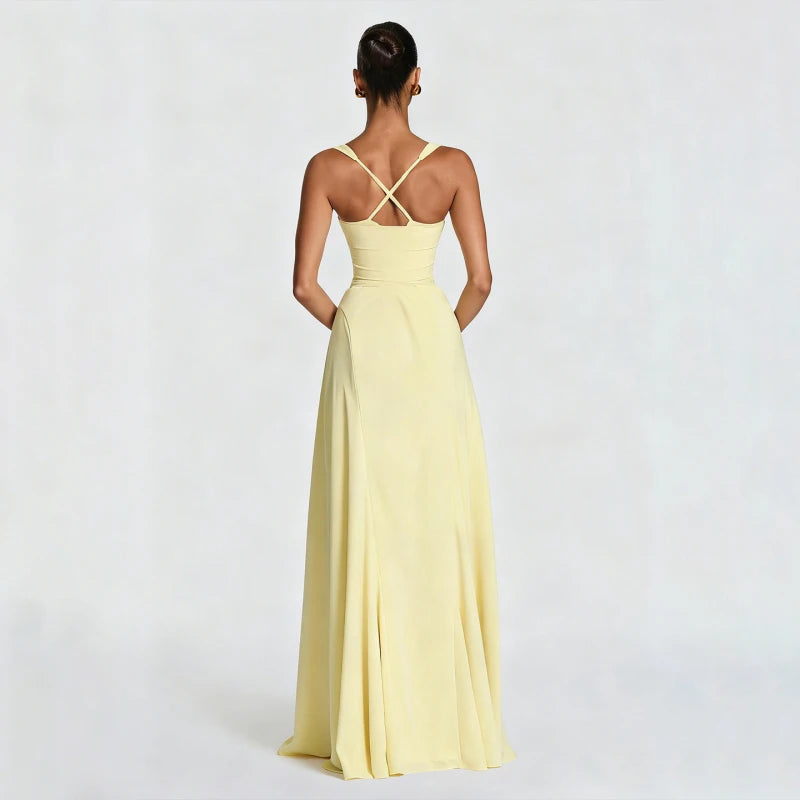 Off-Shoulder Spaghetti Strap Maxi Dress