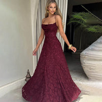 Floral Embroidery Backless Maxi Dress