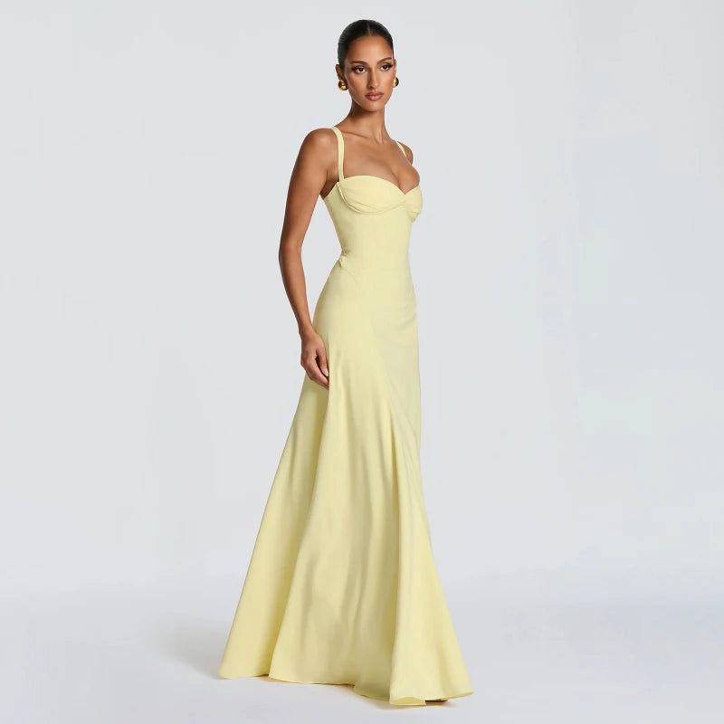 Off-Shoulder Spaghetti Strap Maxi Dress