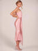 Halter Neck Satin Midi Dress with Sash