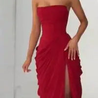 Off-Shoulder Pleated A-Line Maxi Dress
