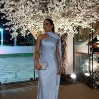 Satin Halter Backless Maxi Dress