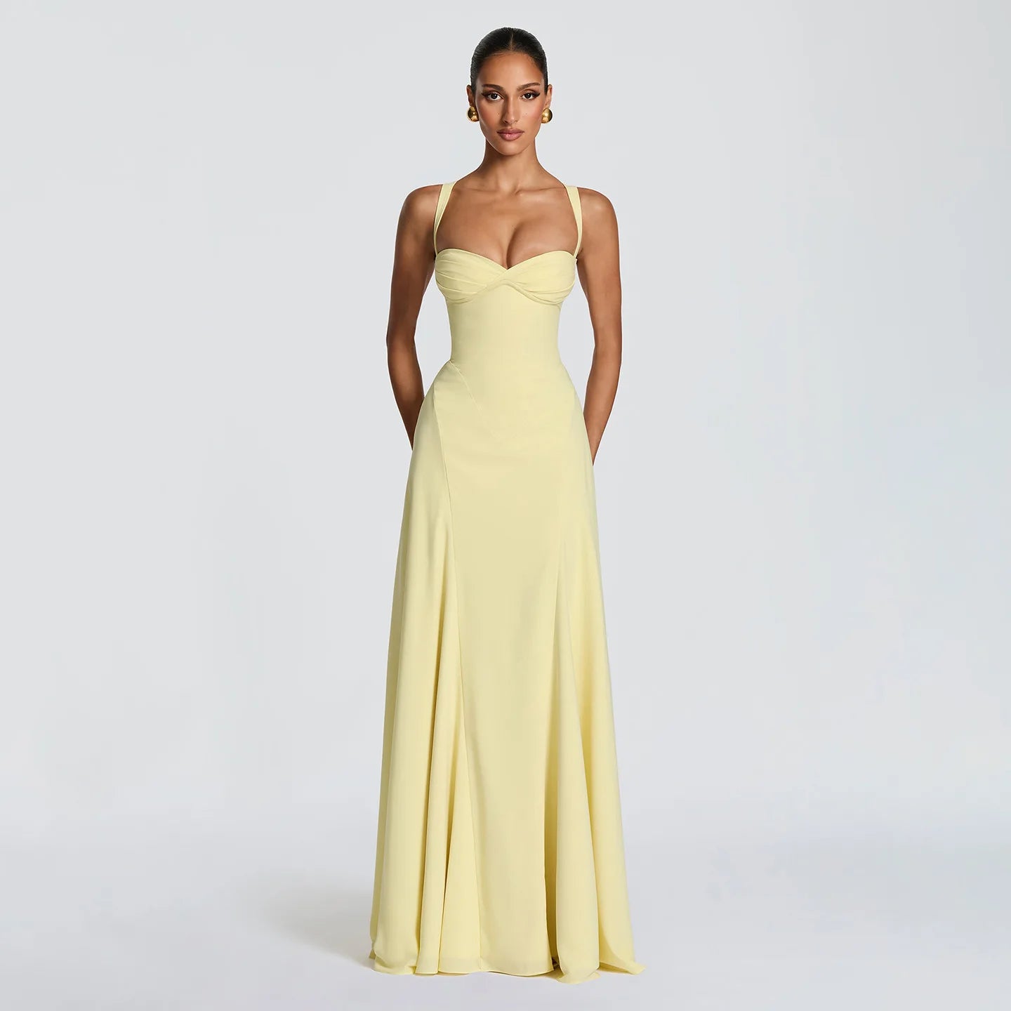 Off-Shoulder Spaghetti Strap Maxi Dress
