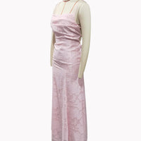 Floral Embroidery Backless Maxi Dress