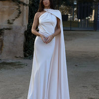 Satin Halter Backless Maxi Dress