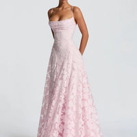 Floral Embroidery Backless Maxi Dress