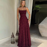Floral Embroidery Backless Maxi Dress