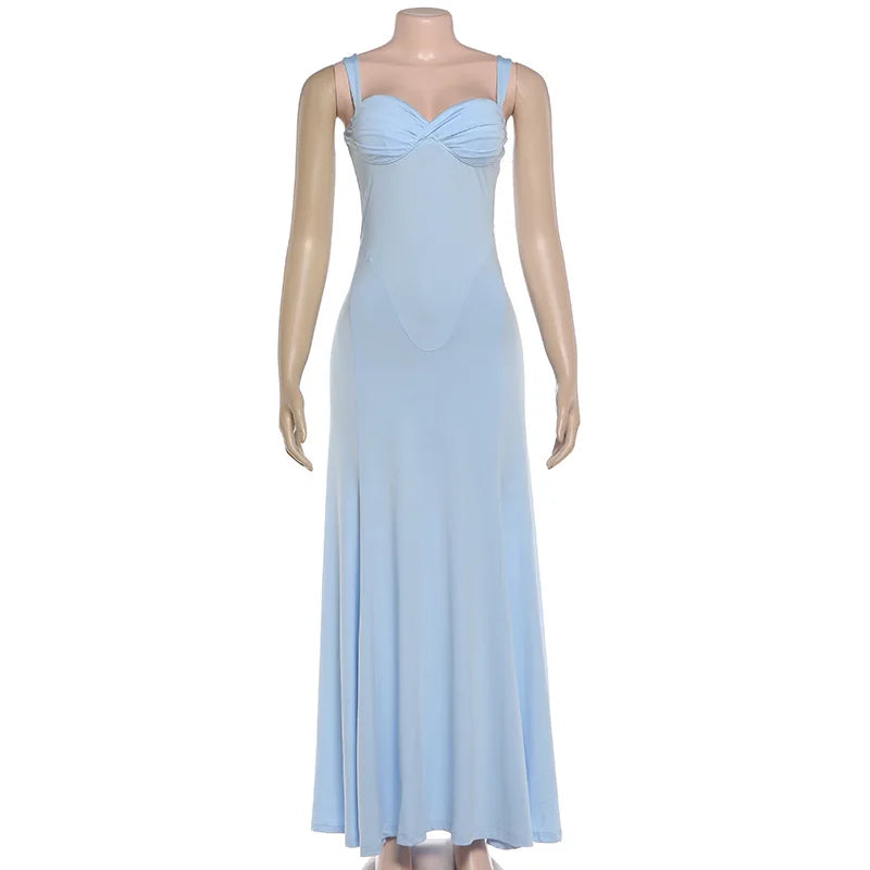 Off-Shoulder Spaghetti Strap Maxi Dress