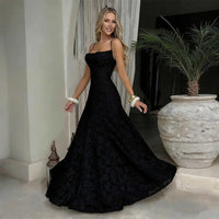 Floral Embroidery Backless Maxi Dress