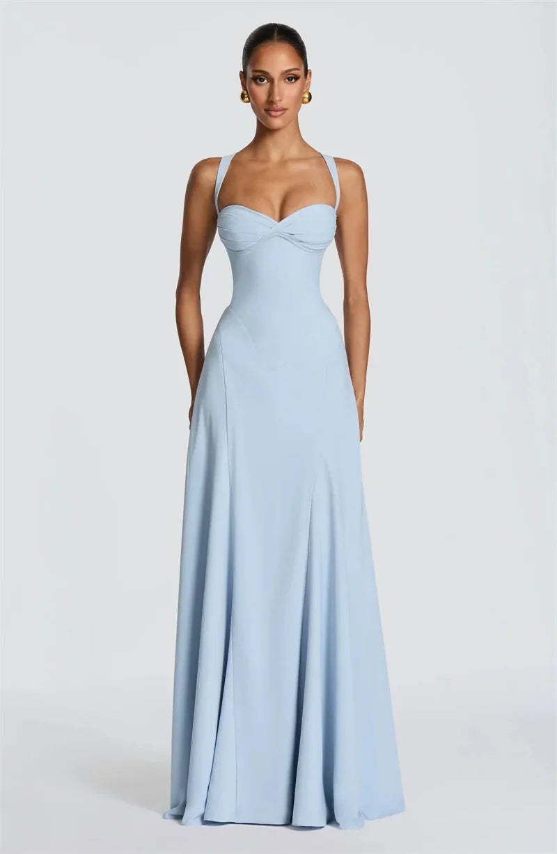 Off-Shoulder Spaghetti Strap Maxi Dress