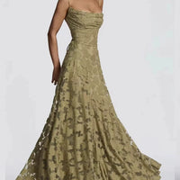 Floral Embroidery Backless Maxi Dress