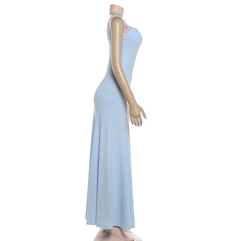 Off-Shoulder Spaghetti Strap Maxi Dress