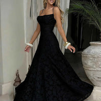Floral Embroidery Backless Maxi Dress