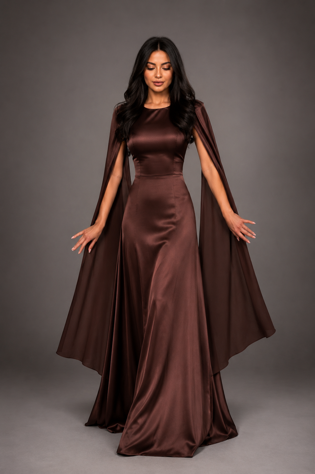 Round Neck Belted Maxi Dress