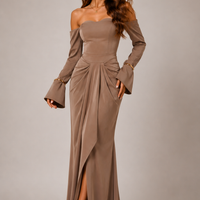 Off-Shoulder Maxi Dress With Draped Detail