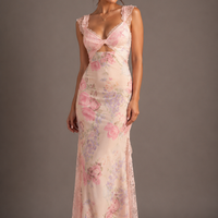 French-style Sexy Lace-Patchwork Printed Bodycon Dress For Women