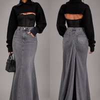 Denim Bodycon Maxi Skirt