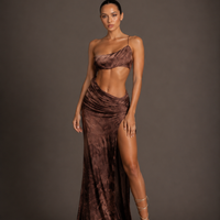 Slotted Neck Sexy Back Slim Fit Dress Women