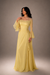 Yellow Pleated Belted Ruffled Sleeves Maxi Dress