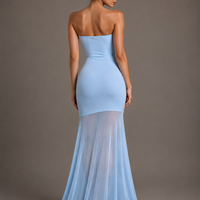 Solid Color Chest-wrapped Mesh Dress Sleeveless