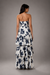 Strapless Printed Ruffle Maxi Dress